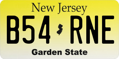 NJ license plate B54RNE