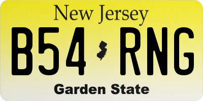 NJ license plate B54RNG