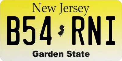 NJ license plate B54RNI