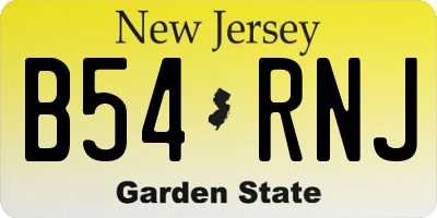 NJ license plate B54RNJ