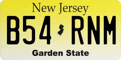 NJ license plate B54RNM