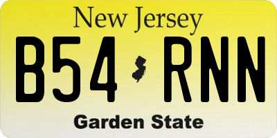 NJ license plate B54RNN