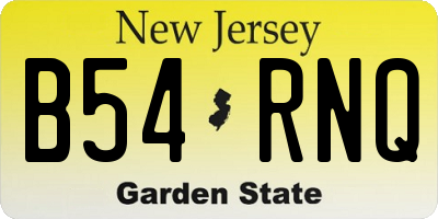 NJ license plate B54RNQ