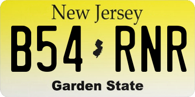 NJ license plate B54RNR