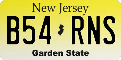 NJ license plate B54RNS