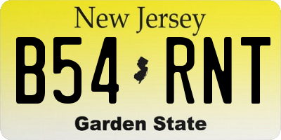NJ license plate B54RNT