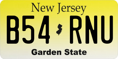 NJ license plate B54RNU