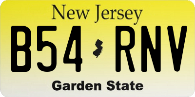 NJ license plate B54RNV