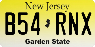 NJ license plate B54RNX