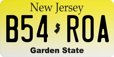 NJ license plate B54ROA