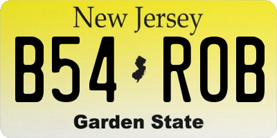 NJ license plate B54ROB