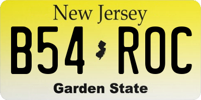 NJ license plate B54ROC