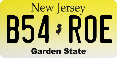 NJ license plate B54ROE