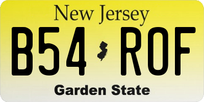 NJ license plate B54ROF
