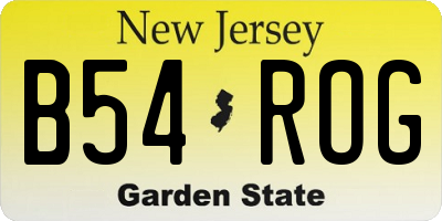 NJ license plate B54ROG