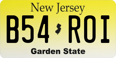 NJ license plate B54ROI