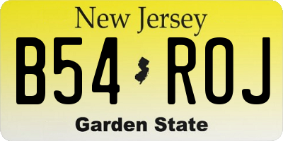 NJ license plate B54ROJ