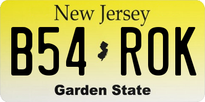 NJ license plate B54ROK