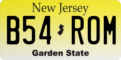 NJ license plate B54ROM