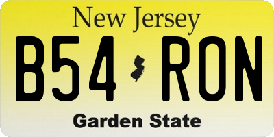 NJ license plate B54RON