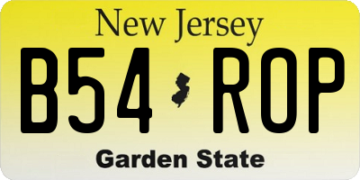 NJ license plate B54ROP