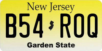 NJ license plate B54ROQ