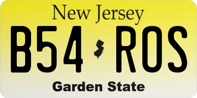 NJ license plate B54ROS