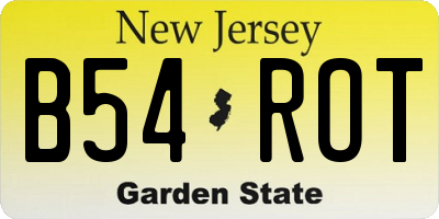 NJ license plate B54ROT