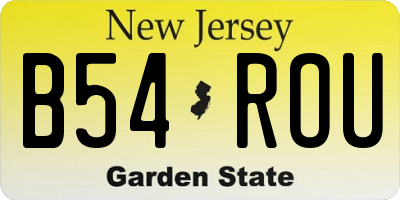 NJ license plate B54ROU