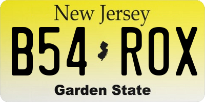 NJ license plate B54ROX