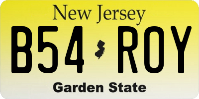 NJ license plate B54ROY