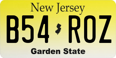 NJ license plate B54ROZ