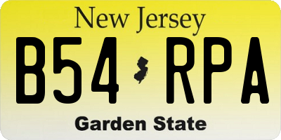 NJ license plate B54RPA