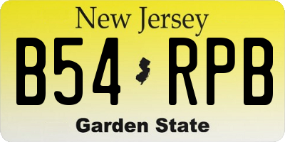 NJ license plate B54RPB