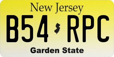 NJ license plate B54RPC