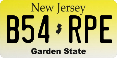 NJ license plate B54RPE