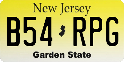NJ license plate B54RPG