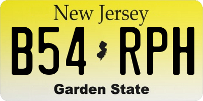 NJ license plate B54RPH