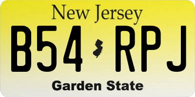NJ license plate B54RPJ