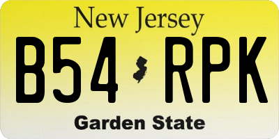 NJ license plate B54RPK