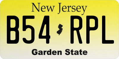 NJ license plate B54RPL