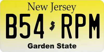 NJ license plate B54RPM