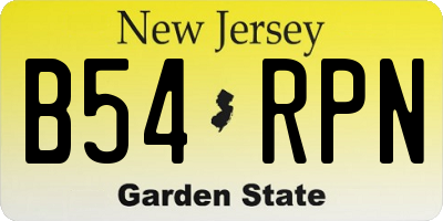 NJ license plate B54RPN