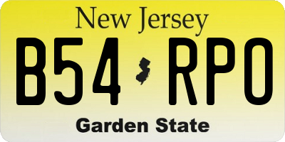 NJ license plate B54RPO