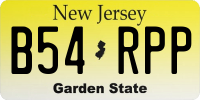 NJ license plate B54RPP