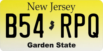 NJ license plate B54RPQ