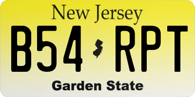 NJ license plate B54RPT