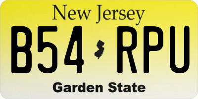 NJ license plate B54RPU
