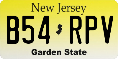 NJ license plate B54RPV