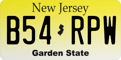 NJ license plate B54RPW